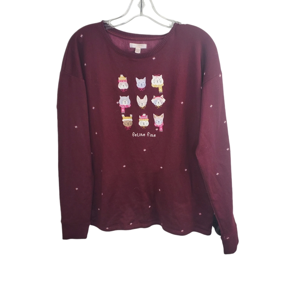 Lauren Conrad Feline Fine fleece top size Medium